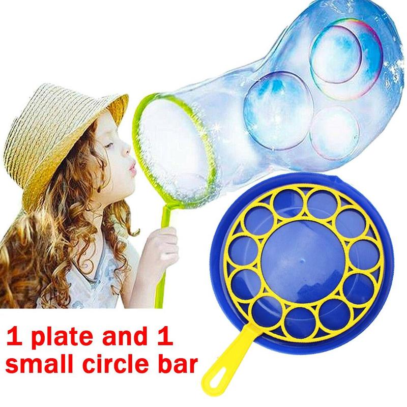 Outdoor Bubbles Blowing Tools Large Round Tray Set Soap Bubble Making Machine Outdoor Activity Party Playing Bubbles Blowing Toy