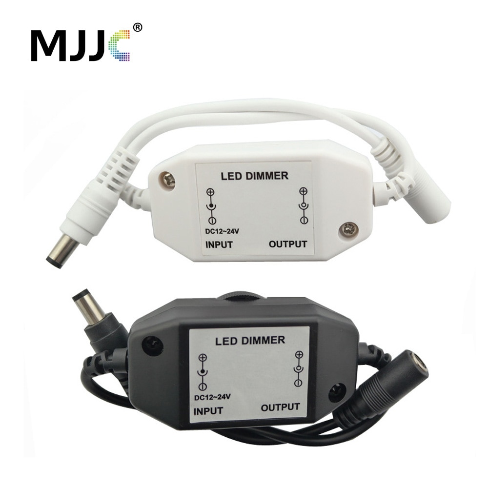 LED Dimmer 12V 2A 24W Knob LED Dimmer Inline Dimming Switch ON OFF for Single Color 2835 5050 COB LED Strip Light DC Dimer