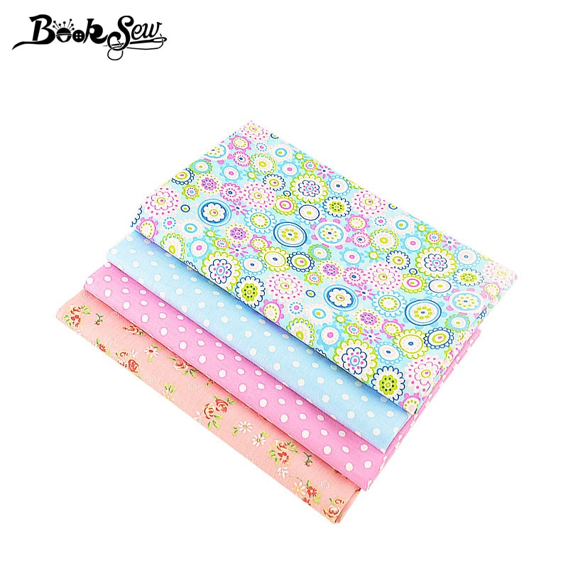 Booksew Stoffen tela de algodón 4 unids/lote 40cm x 50cm Floral Telas Patchwork Algodon ropa de costura tejido tilda materiales