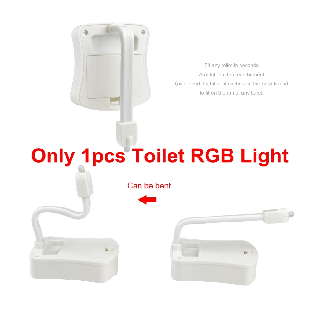Lumière de LED intelligente pour siège de toilette 8 couleurs avec capteur de mouvement PIR Smart On/Off lampe de nuit à Induction infrarouge pour enfants lampe de sécurité