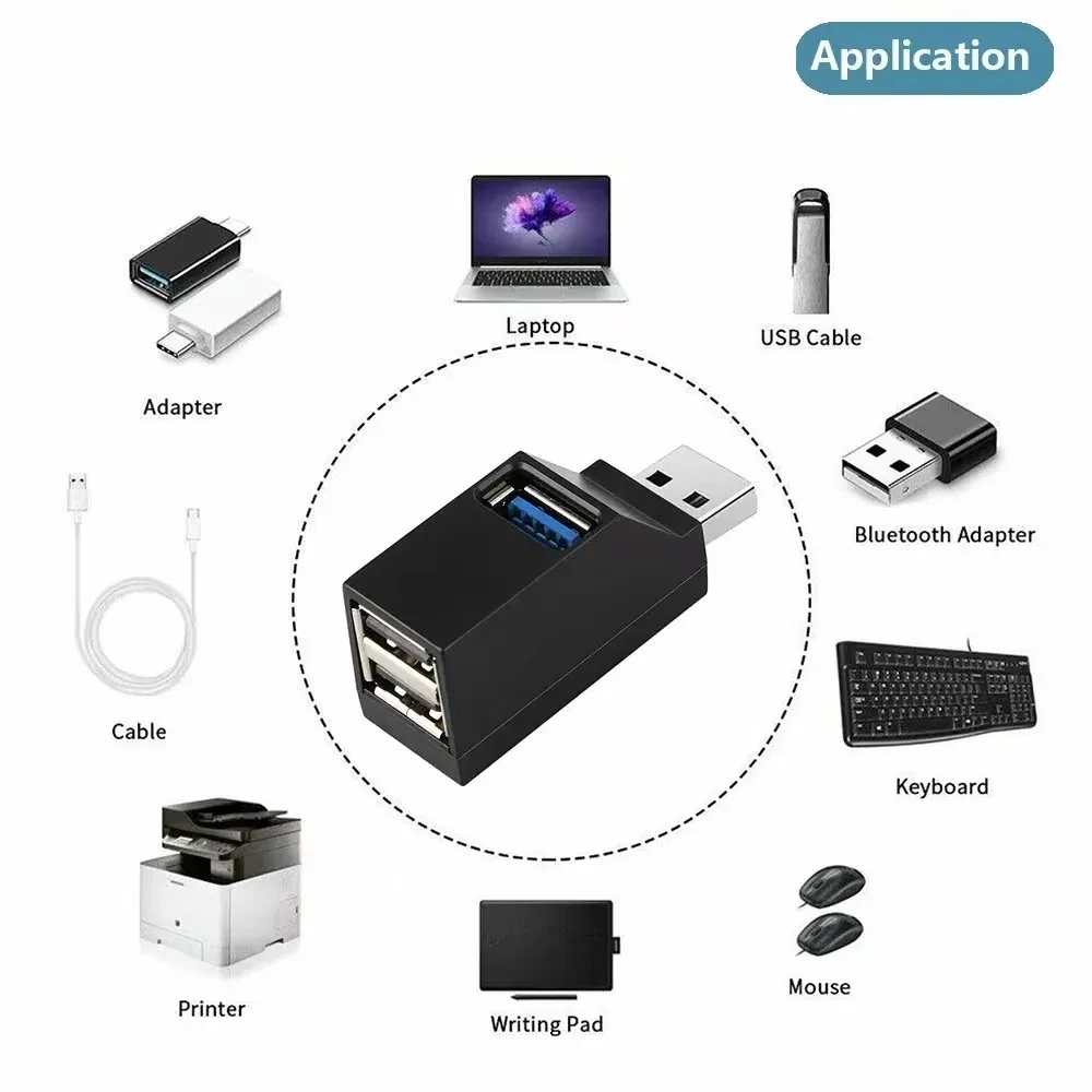 USB 3.0 HUB Extender Rozdzielacz samochodowy Wieloportowe koncentratory USB 2.0 Laptop Biuro Wielofunkcyjne czytanie dysków USB Adapter ładowania
