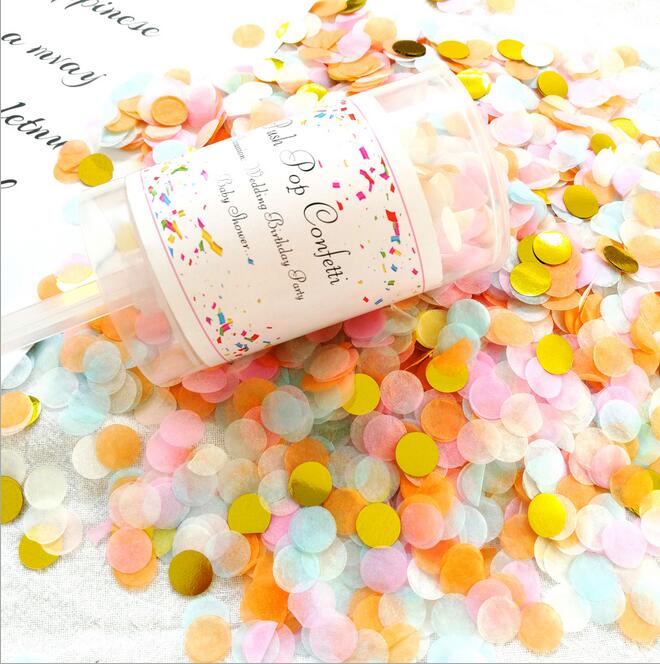 10pc lyserøde/blå køn afslørende festindretning push pop konfetti poppers kanoner det er en dreng/pige baby afsløre begivenhed fest rekvisitter: Lyserød