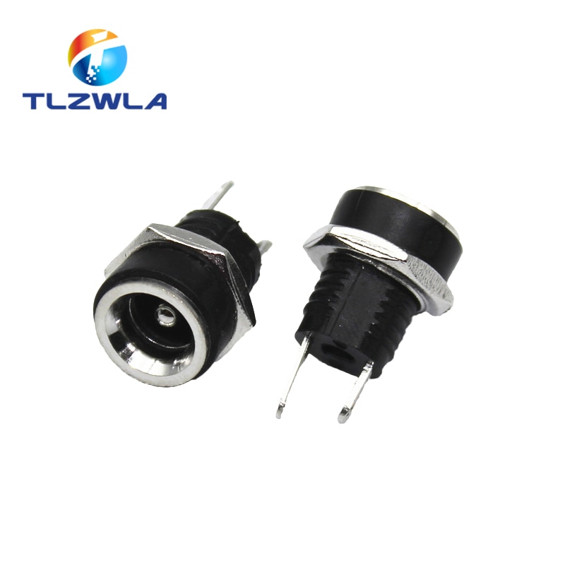 10Pcs DC-022B 3A 12V Voor Dc Voeding Jack Socket Female Panel Mount Connector 5.5 Mm X 2.1mm 5.5 Mm X 2.5Mm DC022B Connector