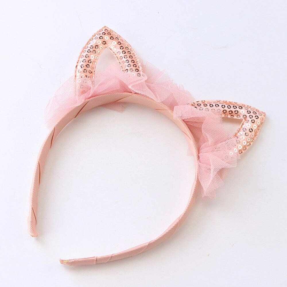 Girls Cute Colorful Sequin Crown Cat Ears Headbands Children Sweet Cat Ears Hair Band Birthday Party Kids Hair Accessories: D