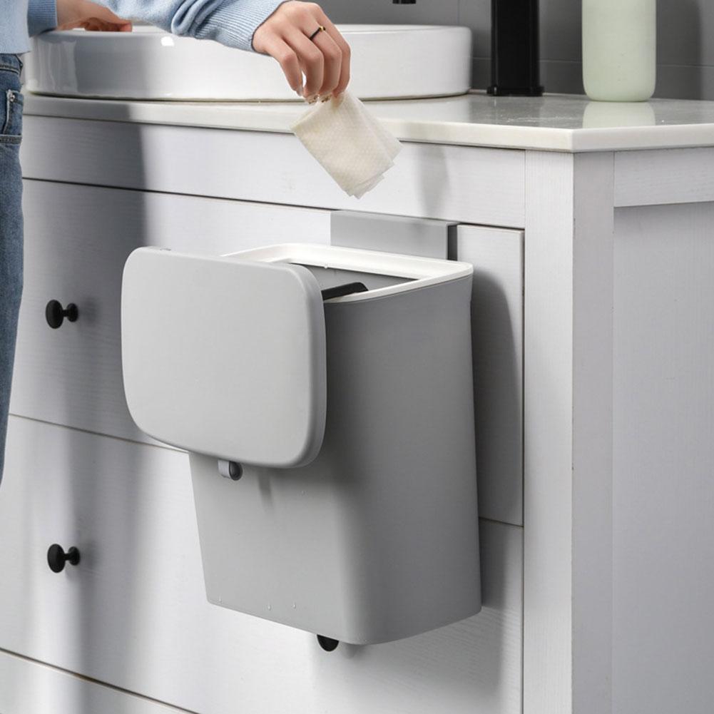 Kitchen Trash Can Kitchen Waste Bin Kitchen Garbage Cans Recycle Rubbish Bin Cabinet Hanging Trash Can With Non-marking Sticker