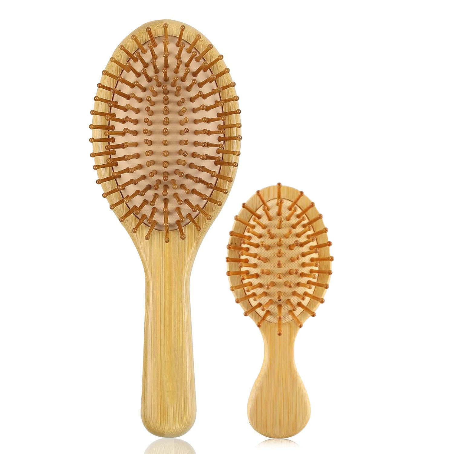 Bamboo Hair Brushes and Comb Set, Comb for Women and Detangling, Great on All Hair, Handmade for Women Men: Pink