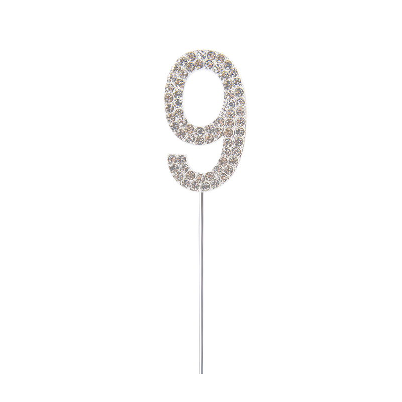 Glitter Alloy Rhinestone 0-9 Number Cake Toppers Gold Silver Digital Cupcake Topper Wedding Birthday Party Dessert Decorations: plum