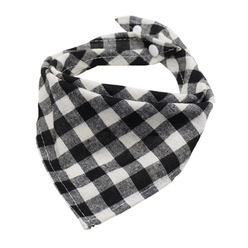 Baberos de algodón para bebés, paños de eructo para niños, toalla de Saliva a cuadros ajustable, pañuelo para niña, Baberos triangulares para recién nacidos