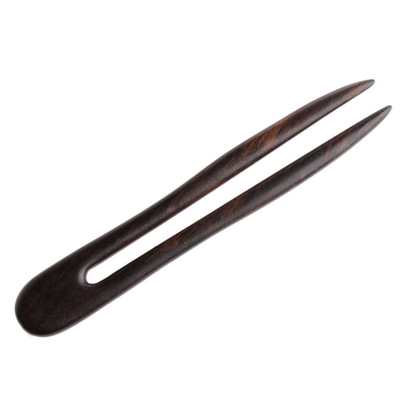 Le donne Di Legno Bastone Dei Capelli Spille A Mano In Legno Intagliato Nero Dell'annata Degli Accessori Dei Capelli 40JF