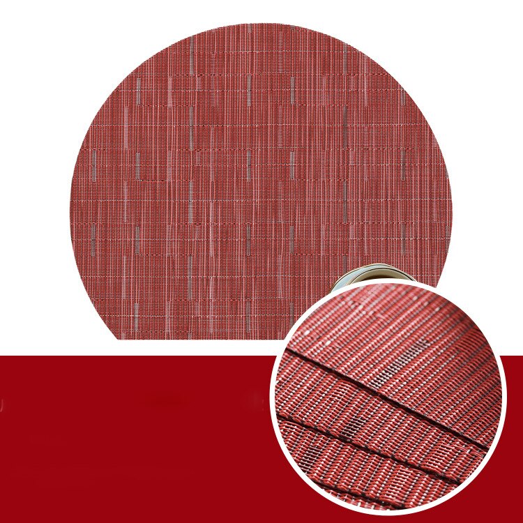 Mantel Individual de bambú para mesa de comedor, posavasos nórdico semicircular de PVC para cocina, Mantel Individual con almohadilla para taza, novedad: PVC Bamboo 09