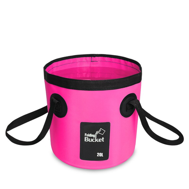 12L 20L Outdoor Draagbare Vouwen Emmer Waterdichte Tas Opvouwbare Water Emmer Vissen Camping Wandelen Reizen Auto Wassen Wastobbe: 20L-rose