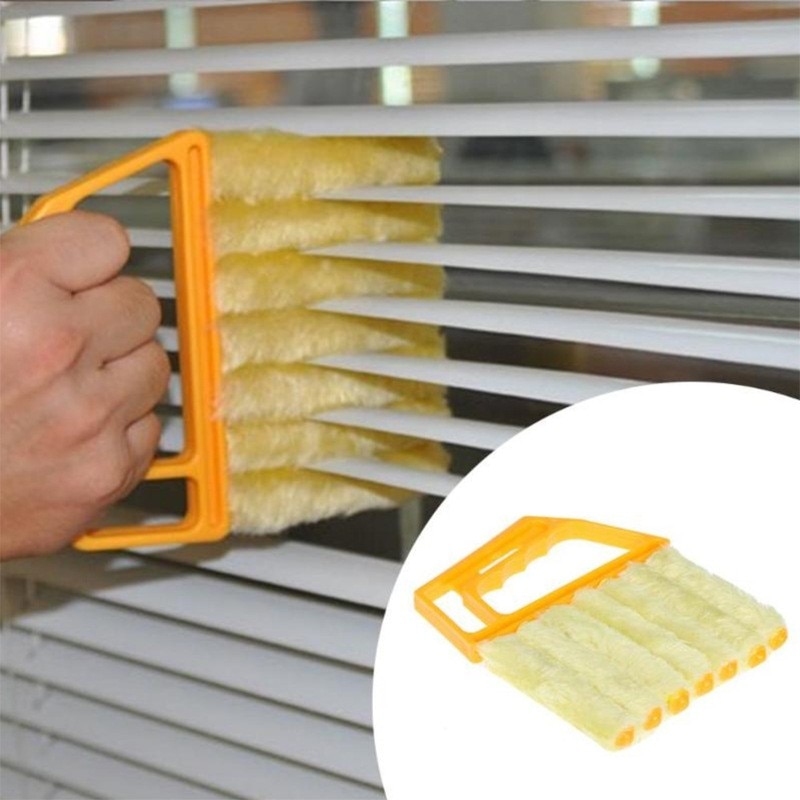 Window Cleaning Brush Air Conditioner Duster Cleaner With Washable Venetian Blind Blade Cleaning Cloth Groove Window Cleaner