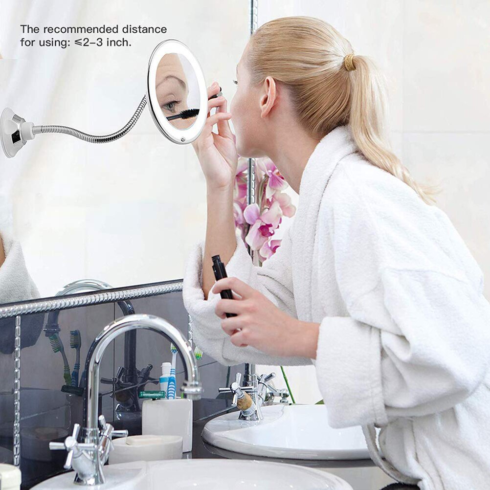 7 inch Makeup Mirror with Lights 10X Magnification Mirrors Light Vanity Mirror with LEDs MakeUp Mirror Travel Mirror Female