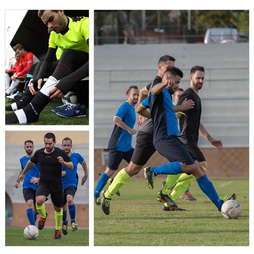 Fútbol espinilleras almohadillas suaves fútbol Cuish Plate transpirable espinilleras Protector de pierna espinilleras de fútbol