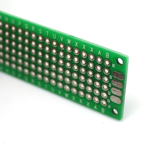 Tablero de PCB de doble cara, 2X8cm, bricolaje, fabricante electrónico, material de producción, tablero de orificio en miniatura, tablero pequeño para breadboard