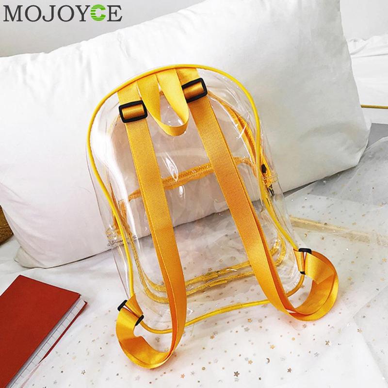 Unisex impermeável claro transparente pvc mochila para adultos e estudantes sacos de escola feminino sacos de ombro