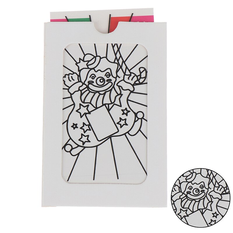 Mini veranderende clown kleurenkaart goocheltrucs speelgoed voor kinderen close-up podium magie rekwisieten gemakkelijk te doen klassiek speelgoed voor kinderen