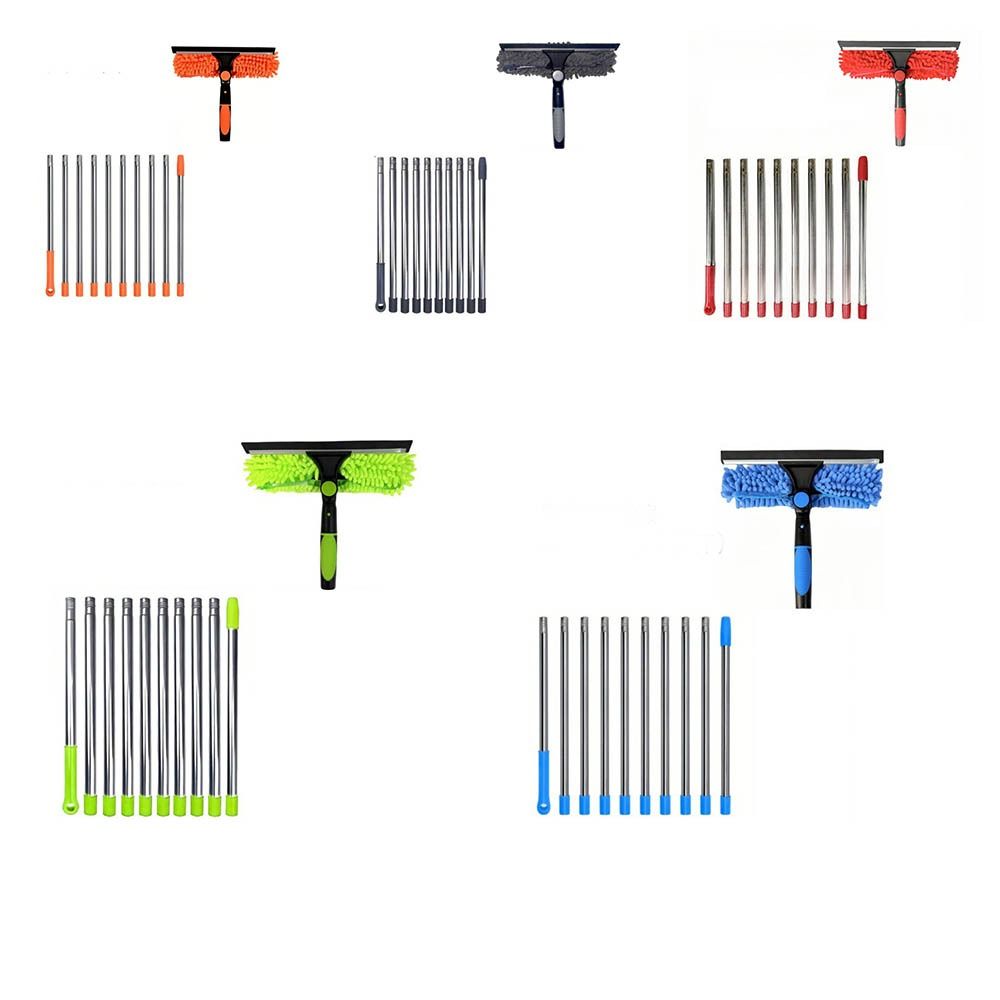 Long Duster Window Cleaning Squeegee Dusting Cleaning Extension Pole Ceiling Duster 2 In 1 Washing Dust Remover