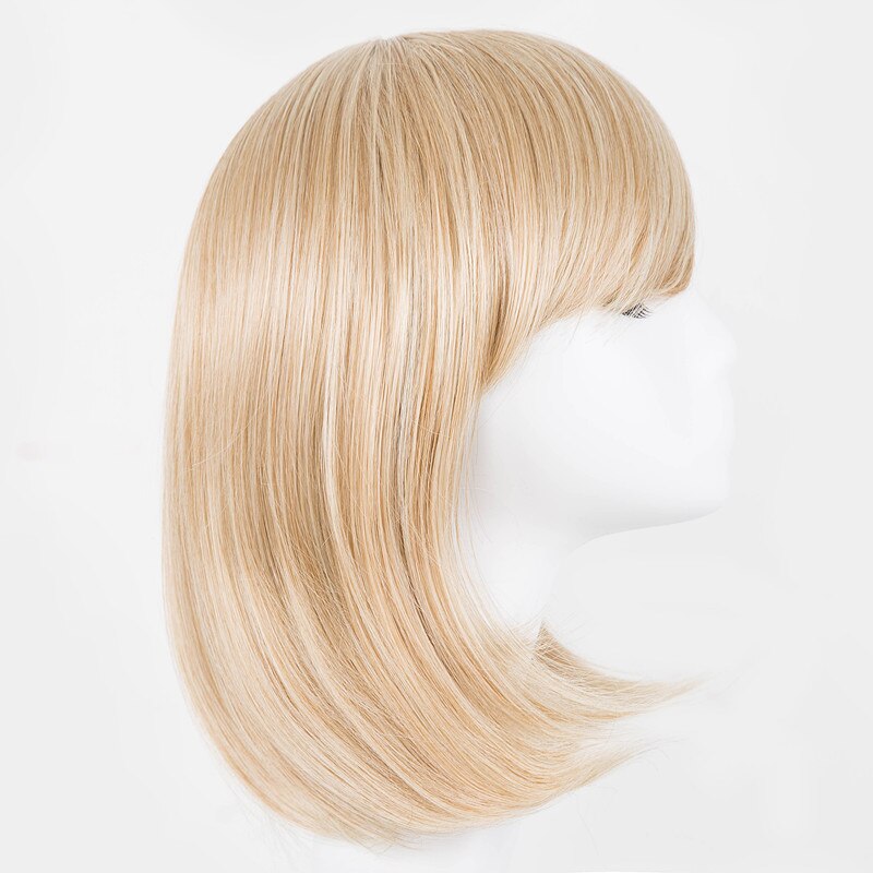 Fei-show Syntheitc-Peluca de pelo negro ondulado corto, fibra resistente al calor, traje, flequillo oblicuo, de salón, estudiante, Bob, inclinada