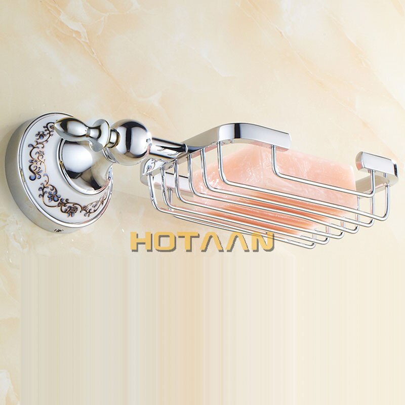 Zeepbakjes Messing Goud Zeep Mand Muur Gemonteerde Keramische Zeep Houder Chrome Badkamer Accessoires Woondecoratie Zeepkist 11890-C