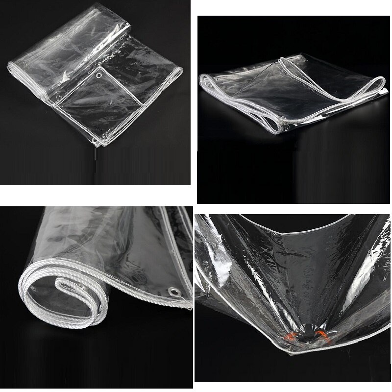 Newly Thicken 0.3mm Clear Transparency Waterproof Tarpaulin Outdoor Garden Truck Highly PVC Rainproof Tarp Cloth Curtain