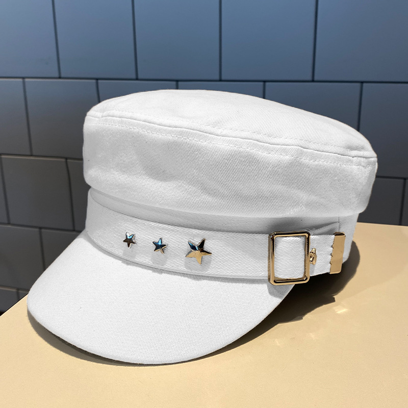 Béret femme noir étoile chapeau printemps et automne hiver britannique rétro nouvelle mer Style militaire coréen casquettes mère chapeaux: Beige
