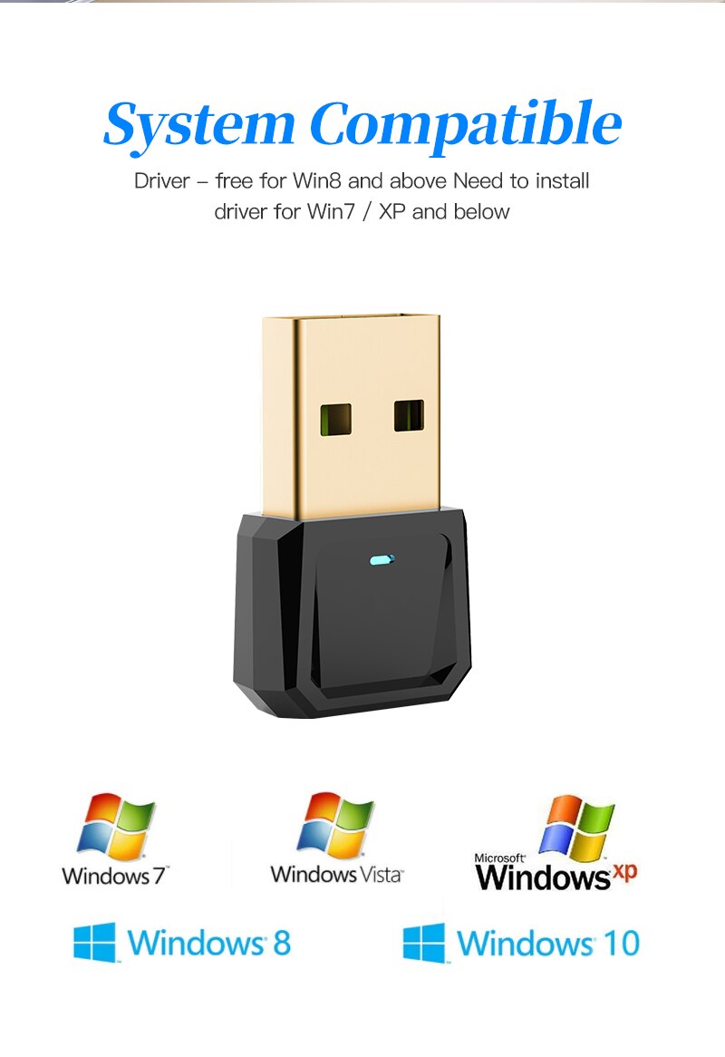 USB Bluetooth 5.0 Bluetooth Adapter Receiver 5.0 Bluetooth Dongle 5.0 Adapter For PC Laptop Keyboard BT 5.0 Transmitter: 1pc