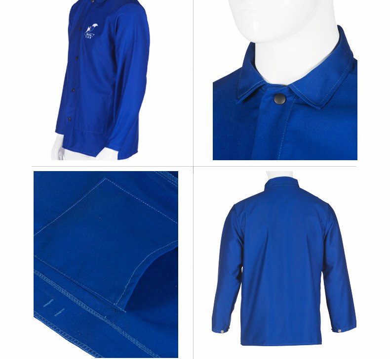 FR Cotton Welding Jackets Fire Resistant Cotton Coverall Sweat Absorbing Breathable Flame Resistant Work Clothing