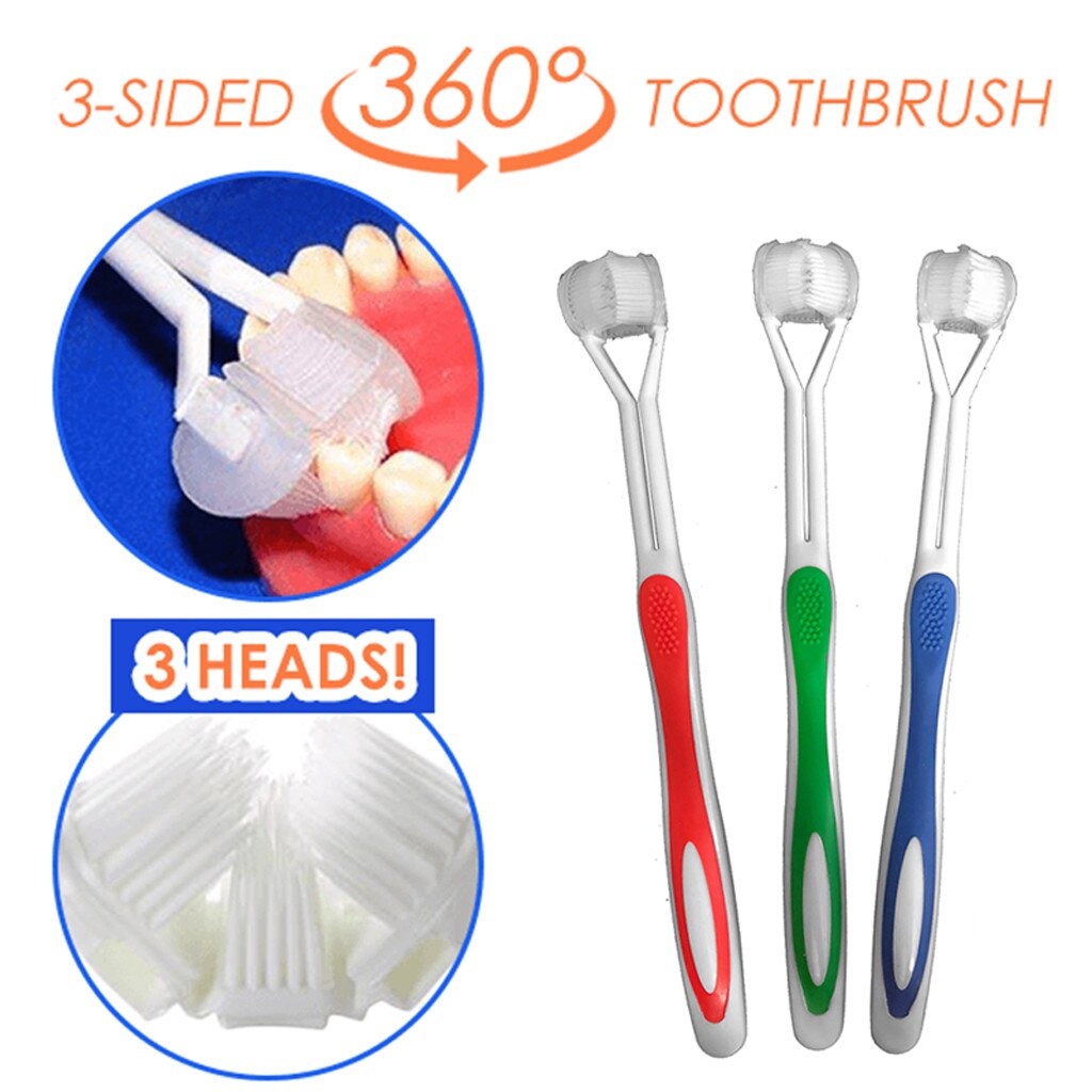 Special Needs 3 Sided Toothbrush 360 Surround Toothbrush Complete Coverage Toothbrush Oral Cleaning Tools #YL5