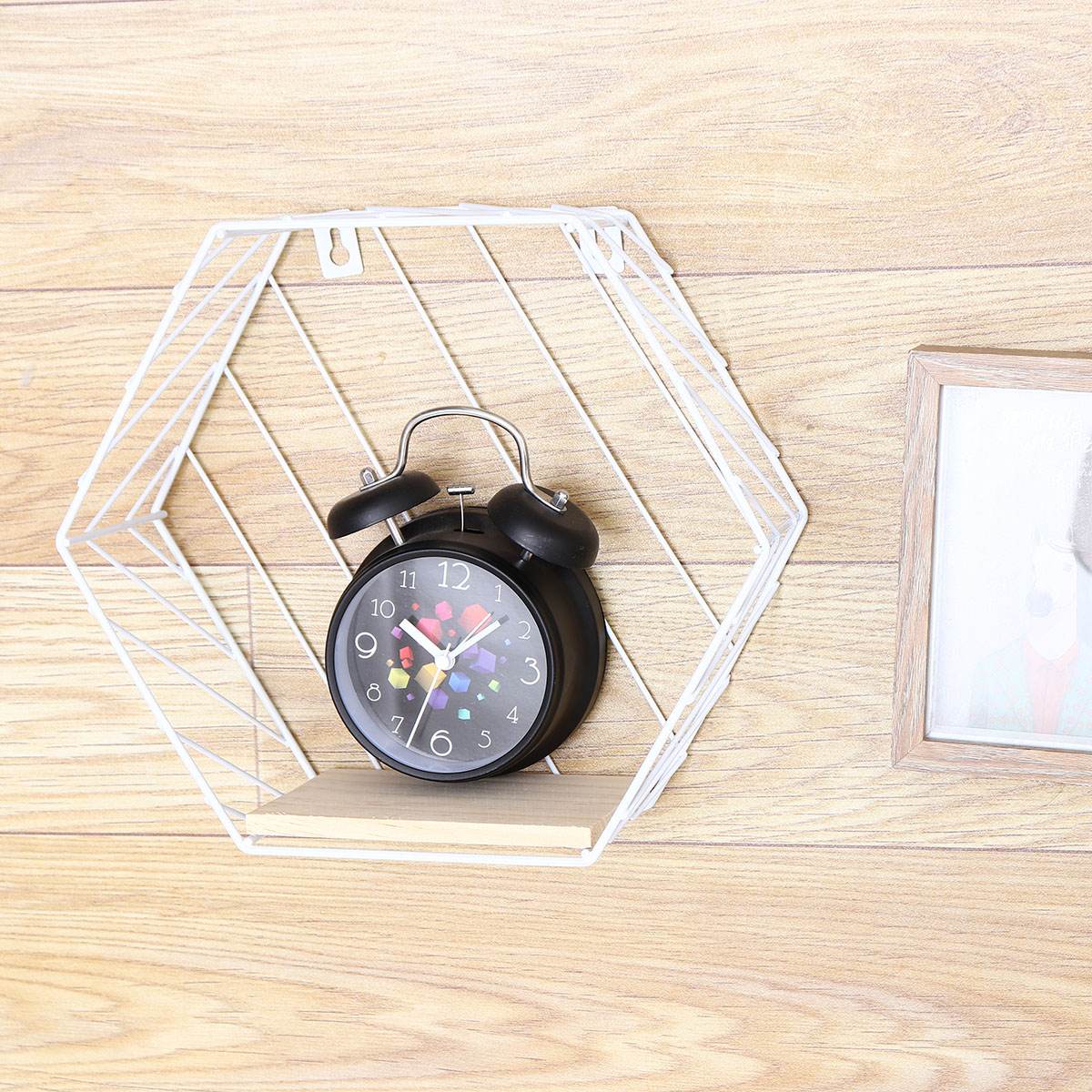 Estante de pared Hexagonal con huecos de hierro para colgar figuras geométricas, estante de decoración de estilo nórdico