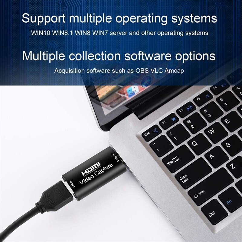 O videokaappauskortit hdmi-usb 2.0 1080p 4k -tallennus dslr-videokameran toimintakameran kautta teräväpiirtokuvaa varten