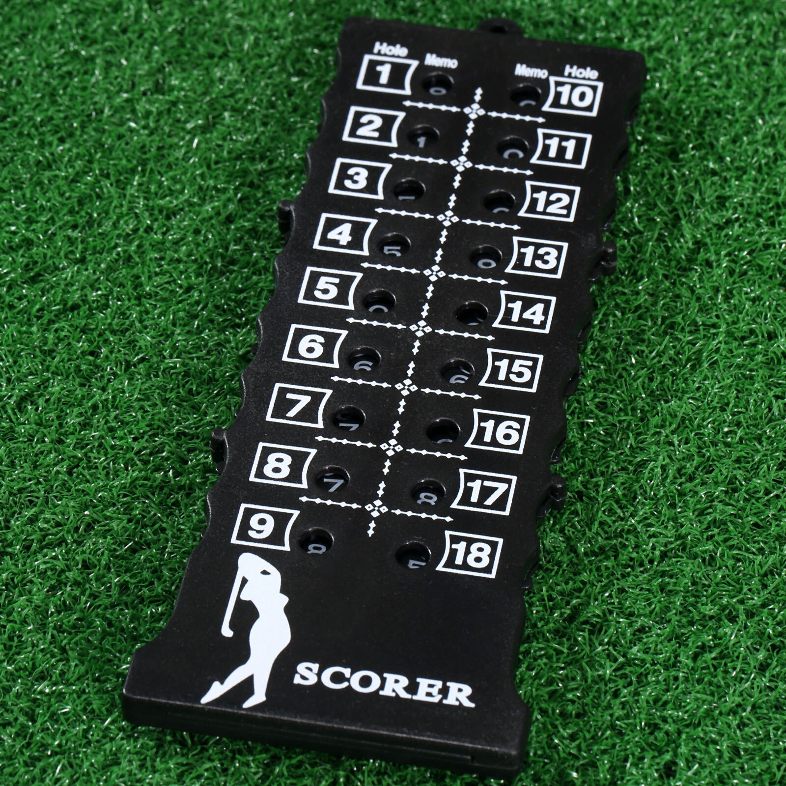 Plastic 18 Holes Golf Stroke Putt Score Card Counter Golf Score Indicator met Sleutelhanger Milieu Golf Score Counter Black