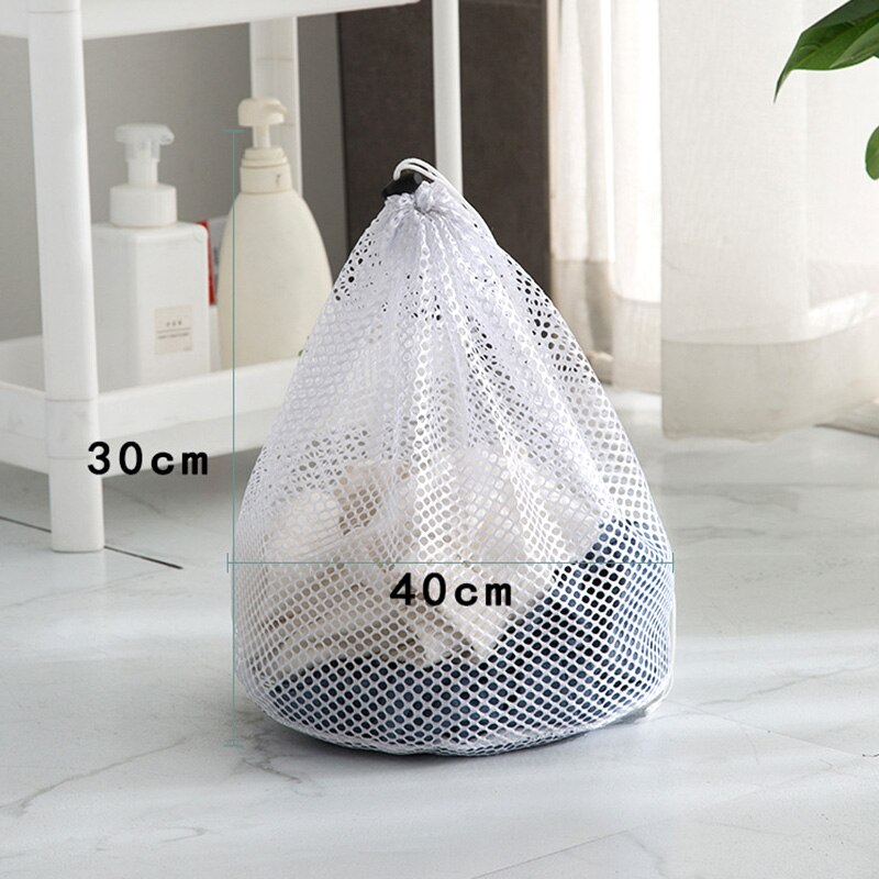 3 size washing laundry bags care clothes socks mesh foldable household laundry Drawstring bag machine washing bag: A