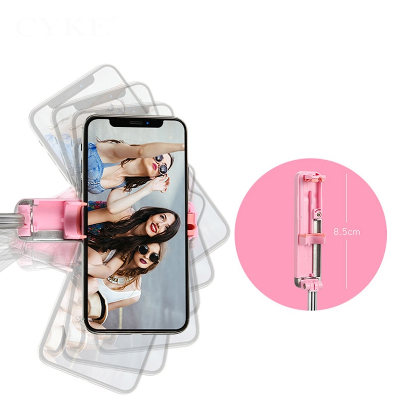 Bluetooth Mini Selfie Bastone In Acciaio Inox Mobile Telefono Integrato per IPhone 8 XS MAX Foto Selfie Universale Selfie Bastoni