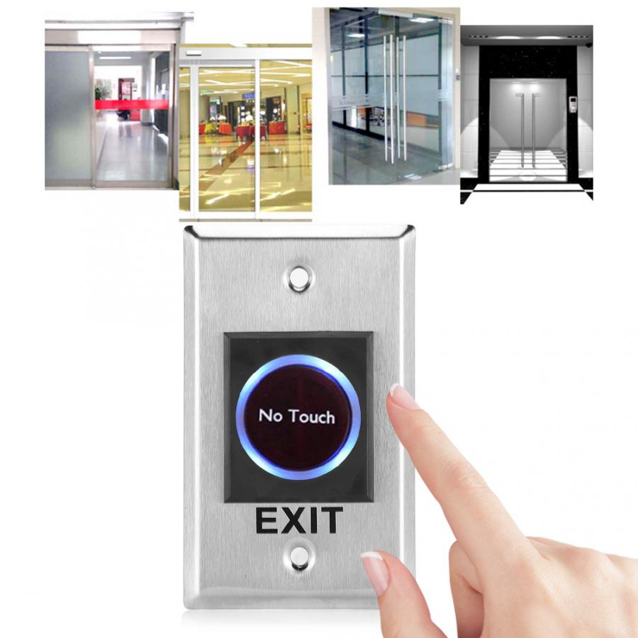 DC12V Infrared Sensor Switch Contactless -Free Door Exit Button with Backlight for Access Control