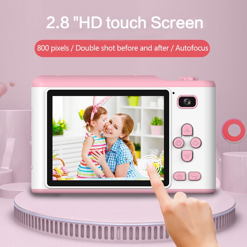 Kinderen Mini Camera 2.8 inch Touch Screen Digitale Camera Dual Lens 8MP 1080P Foto Video Kids Camera Voor Kinderen