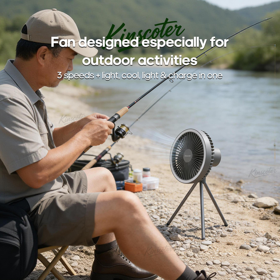 Ventilador de Camping de 10000mAh y 4000mAh, circulador portátil de escritorio recargable, ventilador eléctrico de techo inalámbrico con iluminación LED de Banco de energía