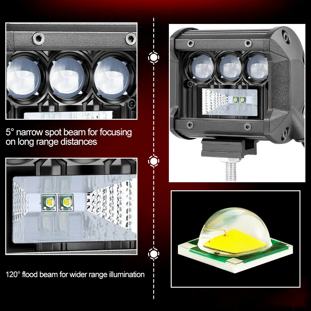 Nlpearl-Barra de luz Led de trabajo 5D CREE, 50W, 100W, 200W, para todoterreno, Jeep 4x4, ATV, camión, tractores, 12V, 24V
