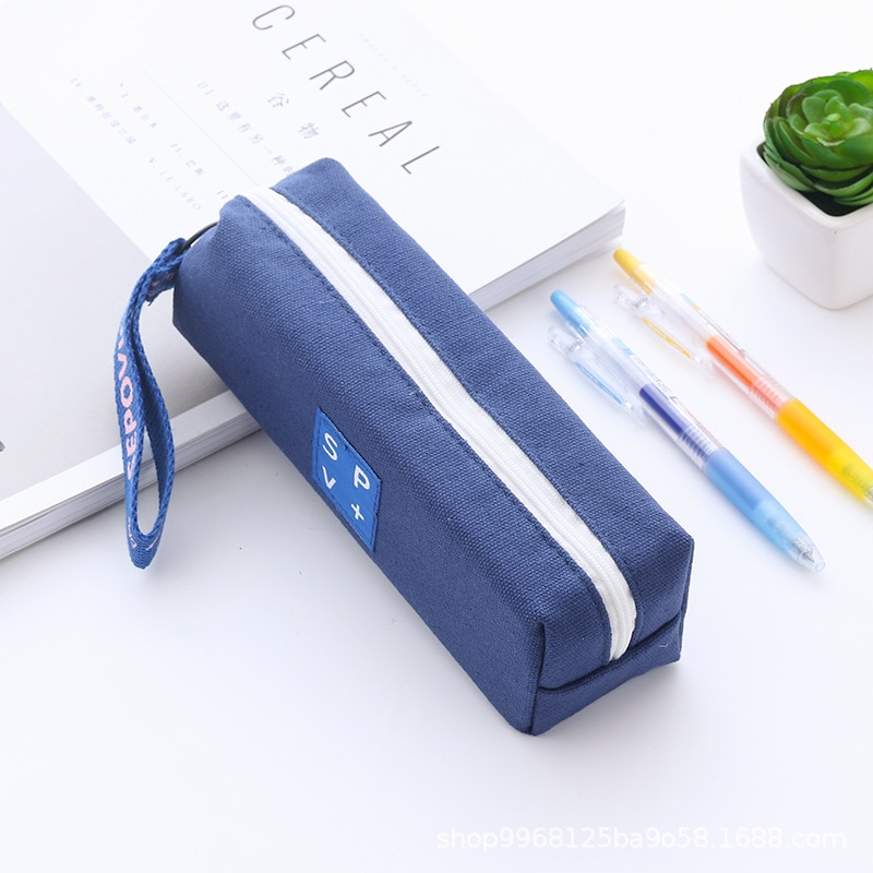 Pencil Case Simple Style Zipper Pencil Bags Pen Holders School Supplies Stationery Pencil Box for Boys or Girls