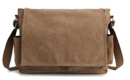 YOOFISH Women's bag canvas bag large capacity single-shoulder computer bag crossbody bag black/gray/coffee XZ-075.: Coffee