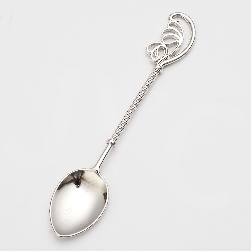 Cuillère en laiton Imitation classique, réplique Antique, petite cuillère, thé de l&#39;après-midi, fourchette à Dessert rétro cuillère à café, ustensiles de table, outils de cuisine: 02
