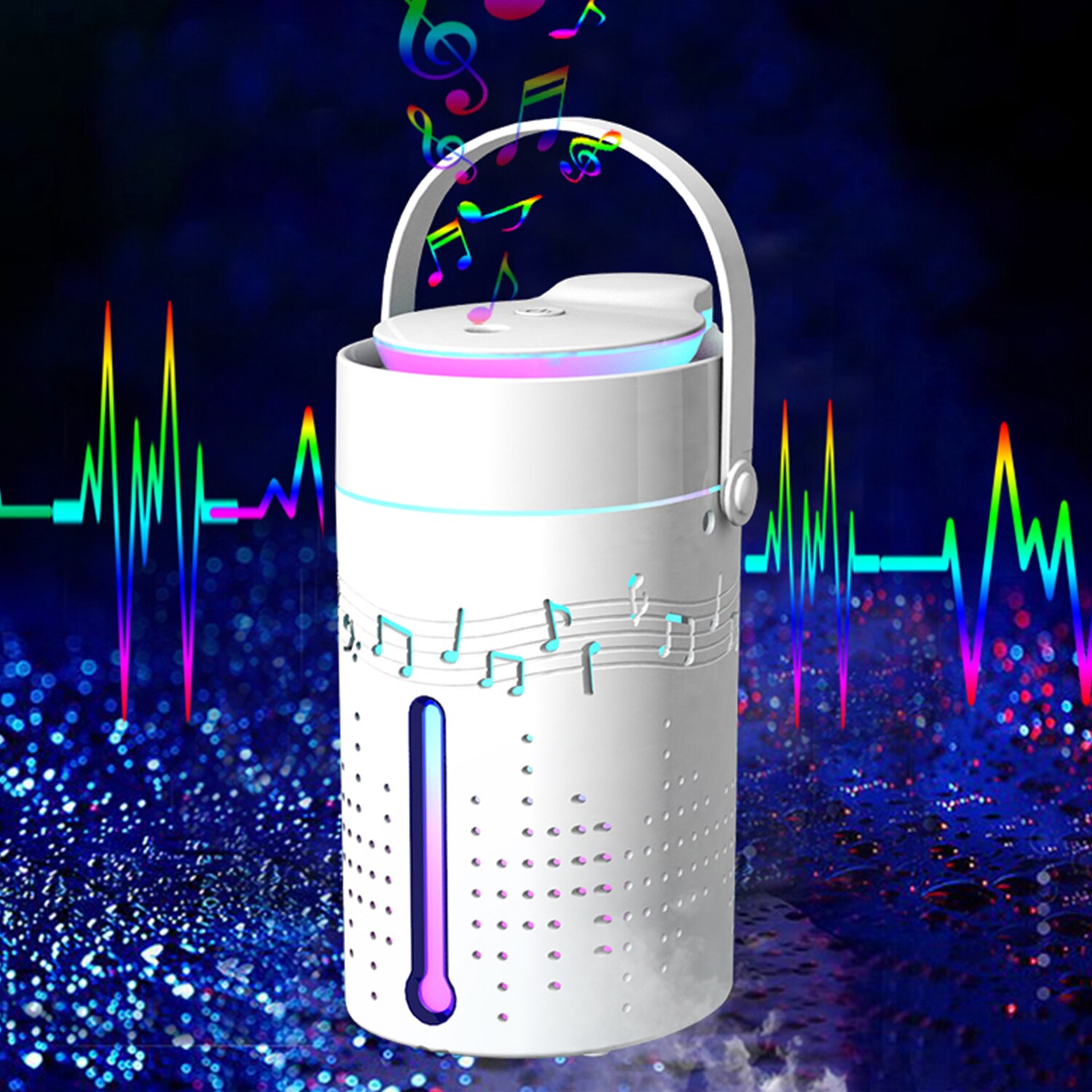 1L Mist Humidifier Diffuser with Bluetooth Speaker Colorful Light Quiet Humidifier Essential Oil Diffuser USB Home Humidifier