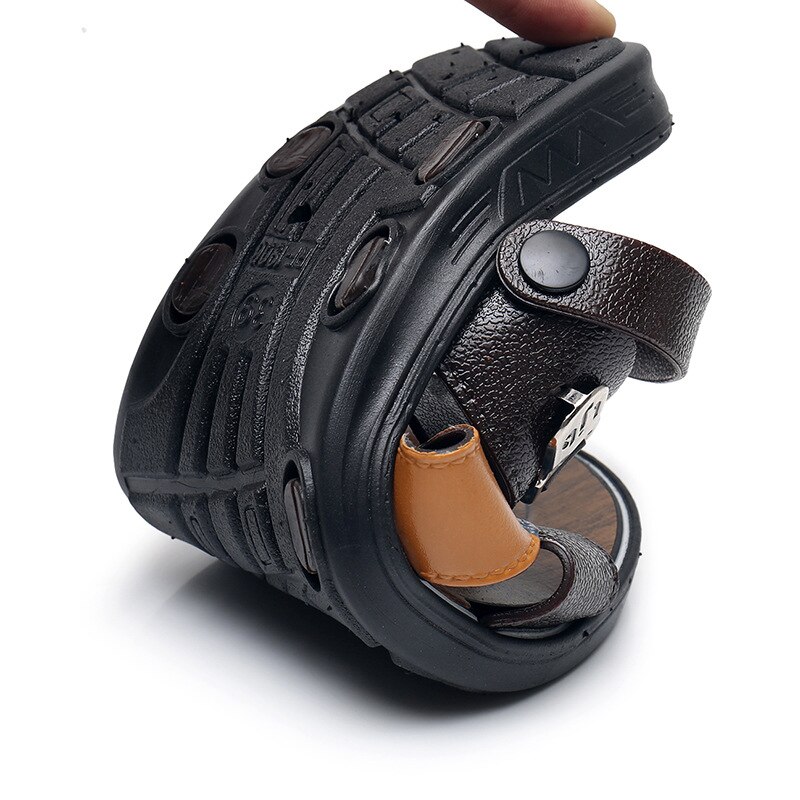 Style vietnamien hommes d'été sandales Peep orteil tongs chaussures mâle extérieur antidérapant plat plage diapositives NANLX24