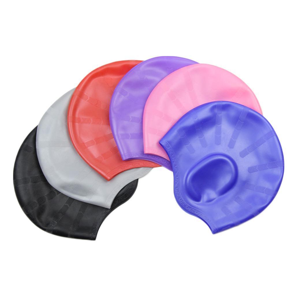 Volwassenen Zwemmen Caps Mannen Vrouwen Lang Haar Waterdichte Grote Natacion Cap Beschermen Duiken Swim Ear Siliconen Zwembad Hoed U9Y3