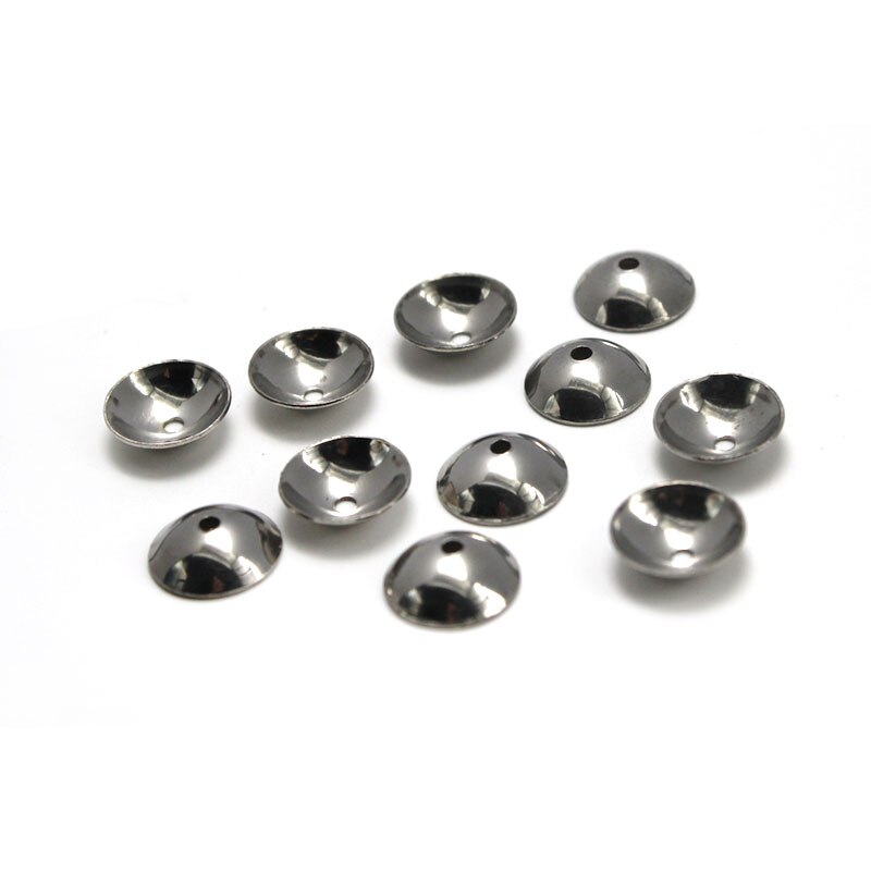 100 stücke Perlen Zubehör End Caps Edelstahl 3 4 5 6 8 10 mm Runde Perle Caps Ende Verschlüsse für diy Handgemachten Schmuck Machen: steel color / 6x1.3mm hole