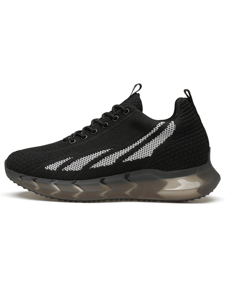 Men Sneakers Women Height Shoes Elevator Shoes Heightening Shoes Height Increase Shoes Insole 6cm Tall Man Man Sports: Black / 44