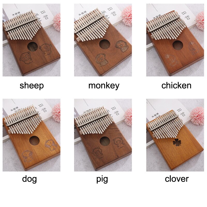 17- taster kalimba thumb piano kinesisk stjernetegn mønster bærbart thumb piano gir god lyd og studiebok for nybegynnere
