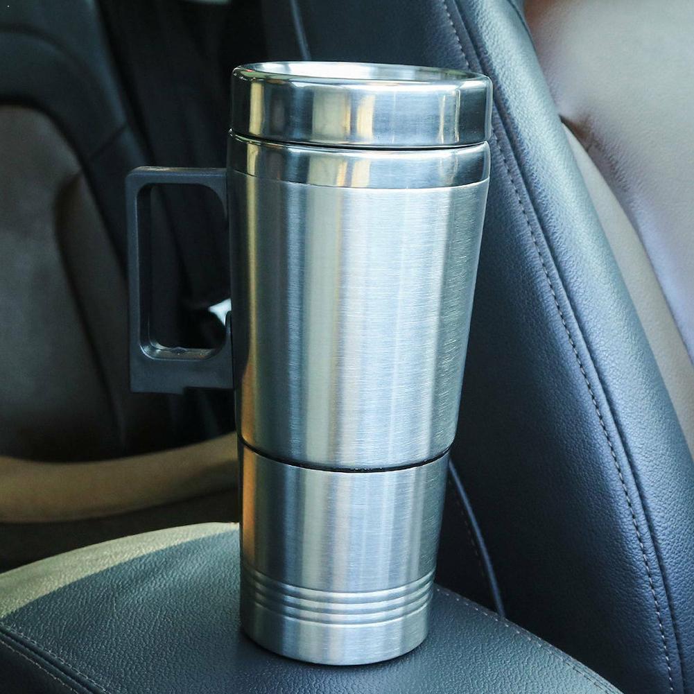 Podróż 12V termos samochodowy kubek termiczny kubek kubki wtyczka podgrzewany automatyczny ze stali nierdzewnej adaptery 500ml 12V stal H7Y7