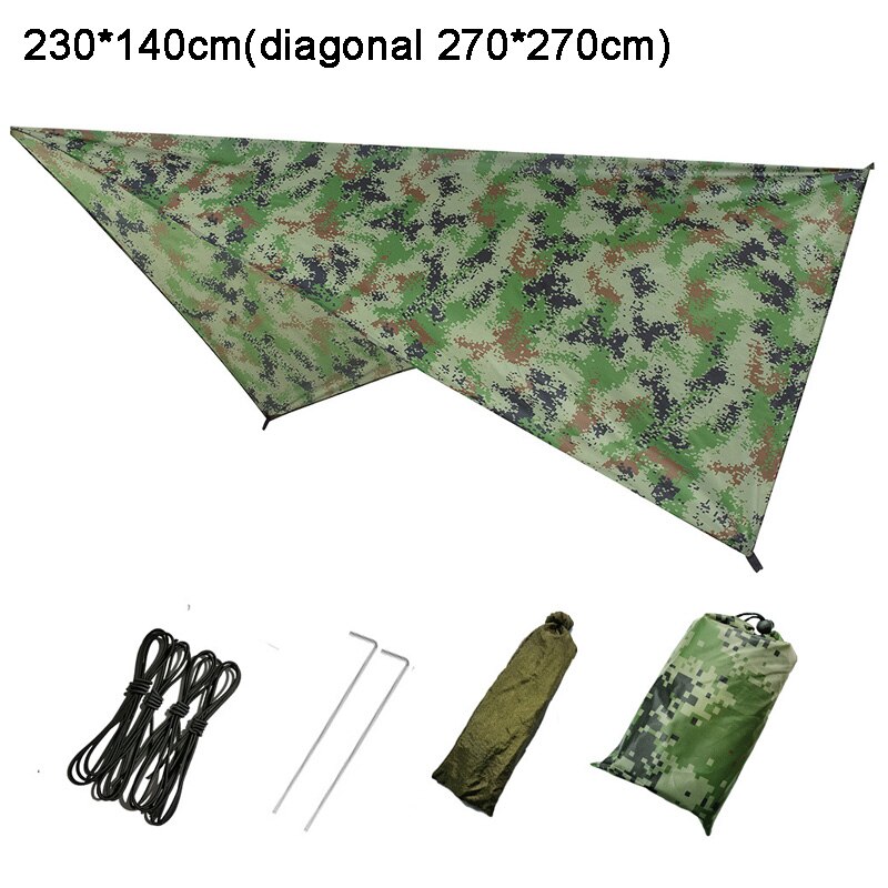 Outdoor Hängematte Zelt Mit Wasserdicht Baldachin Markise Set Automatische Schnell Öffnung Camping Hängematte mit Moskito Net Sonnenschirm OD008: 230-140 Camouflage