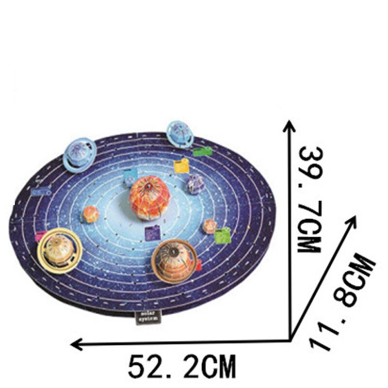 146 pièces 3D système solaire Puzzle ensemble planète jeu de société 3D papier bricolage Puzzle apprentissage et éducation Science jouet âge 6 + d'anniversaire